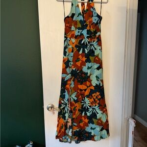 STATE Blue Halter Maxi Sundress
